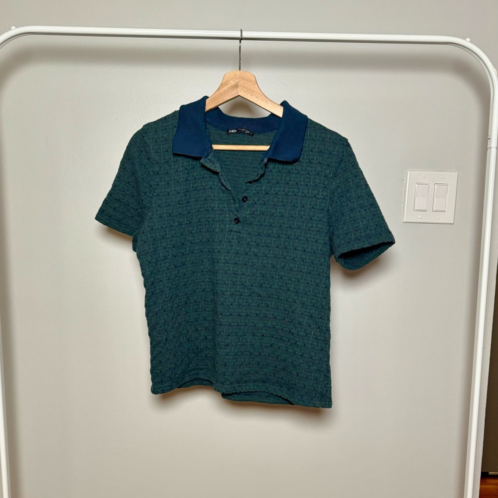 Zara Men’s Plaid Polo (Medium)